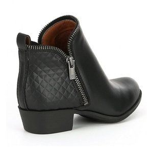 Lucky Brand Ankle Moto Booties Black Leather